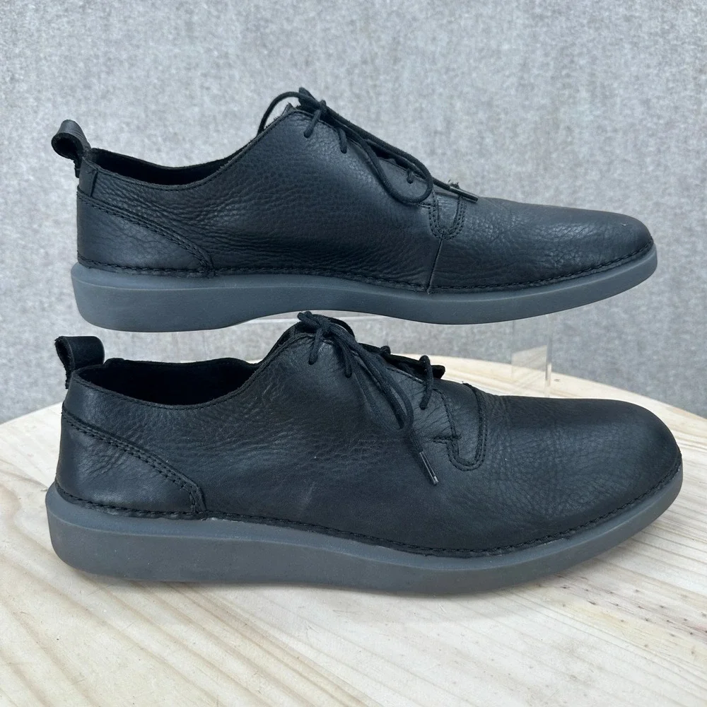 Clarks Hale Lace Shoes Mens 13 Black Leather Casual Derby Oxfords Buttery Soft